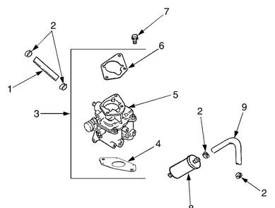 Fuel System Diagram and Parts List for GT3200 14A692010-14B692710 Cub Cadet Lawn Tractor